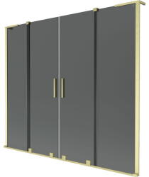 Mexen Velar L Duo kádparaván 2-szárnyú toló 170 x 150 cm, grafit, arany kefezett - 896-170-003-42-55 (896-170-003-42-55)