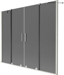Mexen Velar Duo kétszárnyú toló kádparaván 180 x 150 cm, grafit, kefélt nikkel - 896-180-000-42-97 (896-180-000-42-97)