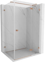 Mexen Lunar T jobboldali nyíló zuhanykabin 140 x 80 cm, áttetsző, csiszolt réz - 834T-140-080-65-00-P (834T-140-080-65-00-P)