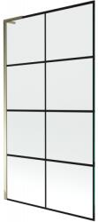 Mexen Next L fürdőkádparaván 1 szárnyú 100 x 150 cm, fekete minta, arany - 895-100-000-03-77-50 (895-100-000-03-77-50)