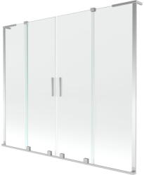 Mexen Velar L Duo kádra szerelhető paraván, 2-részes tolóajtós, 170 x 150 cm, átlátszó, króm - 896-170-003-02-01 (896-170-003-02-01)