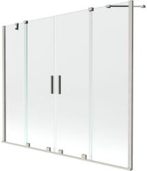 Mexen Velar Duo kétszárnyú, toló, 180 x 150 cm-es kádparaván, átlátszó, matt nikkel - 896-180-000-02-97 (896-180-000-02-97)