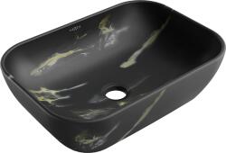 Mexen Rita countertop mosdó 45 x 32 cm, fekete kő - 21084588 (21084588)