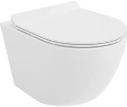 Mexen Lena WC csésze Rimless Tornado lecsukódó vékony deszkával, duroplast, fényes fehér - 30224000T (30224000T)