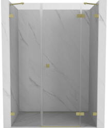 Mexen Lunar jobbra nyíló zuhanyajtó 130 cm, átlátszó, arany szálcsiszolt - 834S-130-050-55-00-P (834S-130-050-55-00-P)