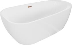 Mexen Giada szabadon álló kád 170 x 90 cm, fehér fényes, túlfolyó rózsaszín arany - 52741709000-60 (52741709000-60)