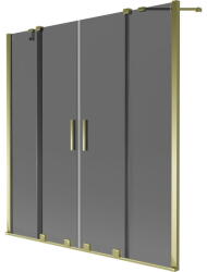 Mexen Velar Duo kétszárnyú tolható kádparaván 140 x 150 cm, grafit, arany - 896-140-000-42-50 (896-140-000-42-50)