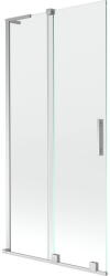 Mexen Velar L kétajtós toló fürdőszobai paraván 95 x 150 cm, átlátszó, króm - 896-095-003-01-01 (896-095-003-01-01)