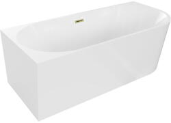Mexen Mia szabadon álló sarokkád bal 160 x 80 cm, fehér, arany túlfolyó - 52691608000L-50 (52691608000L-50)