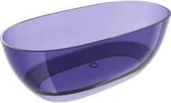 Mexen Pure sötét palakék szabadon álló átlátszó kád 170 x 80 cm, króm lefolyó - 58071708010 (58071708010)