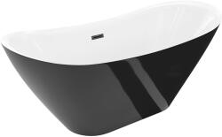 Mexen Lotos szabadon álló kád 140 x 75 cm, fehér/fekete, fekete túlfolyó - 52051407775-70 (52051407775-70)