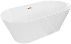 Mexen Luna Slim szabadon álló kád 170 x 75 cm, fehér, réz kefélt - 52041707500-65 (52041707500-65)
