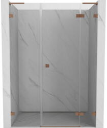 Mexen Lunar L függő ajtós zuhanyajtó jobb 135 cm, átlátszó, kefe bronz - 834SL-135-050-65-00-P (834SL-135-050-65-00-P)