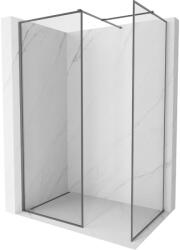 Mexen Kioto-XF walk-in zuhanyfal kerettel 130 x 120 cm, átlátszó 10 mm, gun metal - 800-130-202-04-95-120-XF (800-130-202-04-95-120-XF)