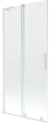 Mexen Velar L kádparaván, 2 szárnyú toló, 90 x 150 cm, átlátszó, fehér - 896-090-003-01-20 (896-090-003-01-20)