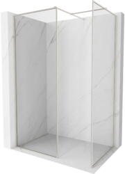 Mexen Kioto-F walk-in zuhanyfal kerettel 125 x 110 cm, átlátszó 8 mm, matt nikkel - 800-125-202-04-97-110 (800-125-202-04-97-110)