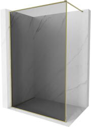 Mexen Kioto-F Walk-in zuhanyfal kerettel 140 x 202 cm, grafit 8 mm, arany - 800-140-104-50-40 (800-140-104-50-40)
