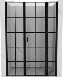 Mexen Mist L jobbos zuhanyajtó, 140 cm, fekete rácsos, fekete - 8A4L-140-001-70-77-P (8A4L-140-001-70-77-P)