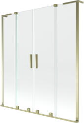 Mexen Velar L Duo kádparaván 2-részes toló 140 x 150 cm, átlátszó, arany - 896-140-003-02-50 (896-140-003-02-50)