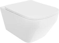 Mexen Riva Rimless Tornado WC csésze lassan záródó slim ülőkével, duroplast, fényes fehér - 30630200T (30630200T)