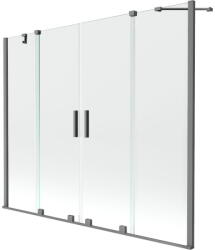 Mexen Velar Duo kádparaván 2-szárnyú toló 190 x 150 cm, átlátszó, gun metal - 896-190-000-02-95 (896-190-000-02-95)