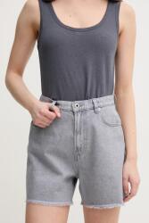 Pepe Jeans farmer rövidnadrág A-LINE SHORT UHW RACHEL női, szürke, sima, magas derekú, PL801112UN7 - szürke 28