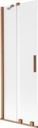 Mexen Velar kádparaván 2-szárnyú tolóajtós 70 x 150 cm, deres, kefeolt réz - 896-070-000-31-65 (896-070-000-31-65)