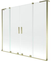 Mexen Velar L Duo dupla szárnyú toló fürdőkabin 170 x 150 cm, átlátszó, arany - 896-170-003-02-50 (896-170-003-02-50)