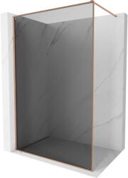 Mexen Kioto-F Walk-in zuhanyfal kerettel 140 x 202 cm, grafit 8 mm, kefeztett réz - 800-140-104-65-40 (800-140-104-65-40)