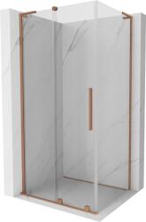 Mexen Velar L tolóajtós zuhanykabin 110 x 70 cm, átlátszó, csiszolt réz - 871-110-070-03-65 (871-110-070-03-65)