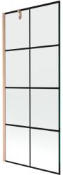 Mexen Next egyajtós fürdőkádparaván 80 x 150 cm, fekete minta, sörtézett vörösréz - 895-080-000-00-77-65 (895-080-000-00-77-65)
