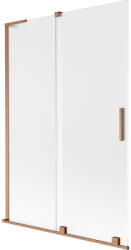 Mexen Velar L fürdőkád paraván 2-szárnyú tolóajtós 120 x 150 cm, matt, kefézett vörösréz - 896-120-003-31-65 (896-120-003-31-65)