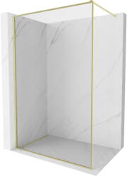 Mexen Kioto-F Walk-in zuhanyfal kerettel 150 x 202 cm, átlátszó 8 mm, arany szálcsiszolt - 800-150-104-55-00 (800-150-104-55-00)