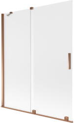Mexen Velar 2-paneles fürdőkád paraván tolóajtóval 140 x 150 cm, matt, rózsaarany - 896-140-000-31-60 (896-140-000-31-60)