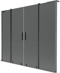 Mexen Velar L Duo kétszárnyas tolható fürdőkád paraván, 200 x 150 cm, grafit, gun metal - 896-200-003-42-95 (896-200-003-42-95)