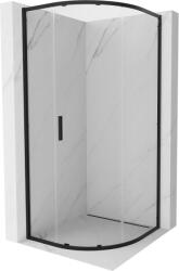 Mexen Exo félköríves zuhanykabin tolóajtóval 70 x 70 cm, átlátszó, fekete - 8131-070-070-70-00 (8131-070-070-70-00)