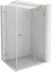 Mexen Lunar T jobbos oldalszárnyú zuhanykabin 140 x 80 cm, átlátszó, arany - 834T-140-080-50-00-P (834T-140-080-50-00-P)
