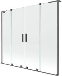 Mexen Velar L Duo kádparaván, 2-szárnyú toló, 180 x 150 cm, áttetsző, gun metal - 896-180-003-02-95 (896-180-003-02-95)