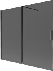 Mexen Velar 2-szárnyú toló fürdőparaván 180 x 150 cm, grafit, szálcsiszolt gun gray - 896-180-000-41-66 (896-180-000-41-66)