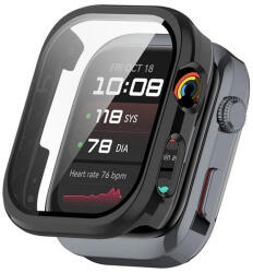 Huawei Watch D2, Műanyag védőkeret, kijelzővédő üveggel, közepesen ütésálló, szíj nélkül, fekete