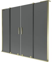 Mexen Velar L Duo kétpaneles, toló kádparaván 170 x 150 cm, grafit, arany - 896-170-003-42-50 (896-170-003-42-50)