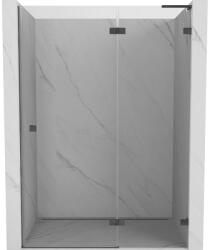Mexen Lunar L jobbos nyíló zuhanyajtó 135 cm, átlátszó, fémhatású szürke kefélt - 834L-135-000-66-00-P (834L-135-000-66-00-P)