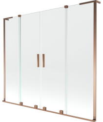 Mexen Velar L Duo kád paraván, 2-szárnyú toló 200 x 150 cm, átlátszó, rózsaarany - 896-200-003-02-60 (896-200-003-02-60)