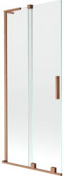 Mexen Velar L kádparaván 2-szárnyú tolóajtós, 80 x 150 cm, átlátszó, csiszolt réz - 896-080-003-01-65 (896-080-003-01-65)