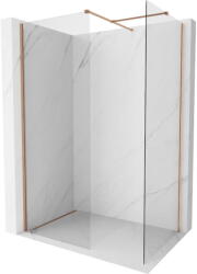 Mexen Kioto-X Walk-in zuhanyfal 90 x 70 cm, átlátszó 10 mm, szálcsiszolt réz - 800-090-202-65-00-070-X (800-090-202-65-00-070-X)