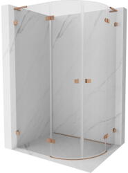 Mexen Lunar L félköríves zuhanykabin balra nyíló 100 x 80 cm, átlátszó, szálcsiszolt réz - 833L-100L-080P-65-00 (833L-100L-080P-65-00)