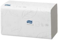 Tork Kéztörlő, Z hajtás, toalettbe dobható, 2 rétegű, 250 lap, H3 rendszer, Advanced, TORK "Singlefold", fehér (KHH459) - tintasziget