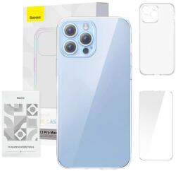 Baseus Husă pentru telefon Baseus Crystal Clear pentru 13 Pro Max (transparent) + folie de sticlă+ kit de curățare (047032)