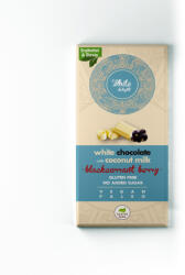 Health Market White Delight Kókusztejes fehércsokoládé liofilizált egész feketeribizlivel 80g