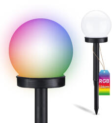 Lumileds Napelemes kerti lámpa LED ATRIS hajtott fehér golyós 10cm RGB LUMILED (LUMSOL1210)